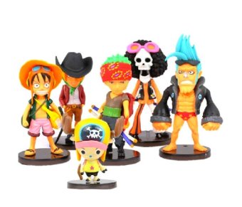 6pcs/set 8CM Japanese Anime One piece Action Figures One piece Luffy Zoro Chopper etc Garage Kits With Gift Box For Children - intl