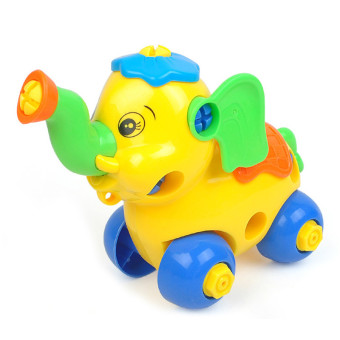 Kids Elephant Toy DIY Disassembly Cartoon Elephant Car Design Educational Toys Irregular Shape Blocks Kids Toy