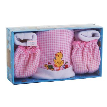 BB Lucky MOMO Baby Topi Sepatu Bayi Set Pink - Topi Sepatu Set Bayi