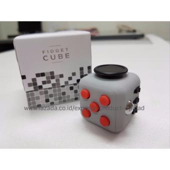 Rekomendasi Lazada - Premium Quality Fidget Cube (Dark Grey Red)
