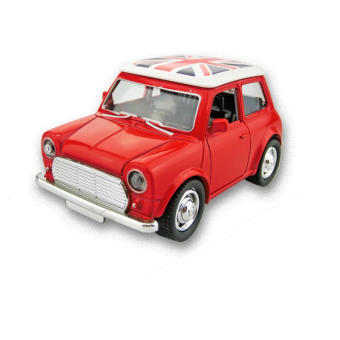 AA Toys Mainan Miniatur Mobil Classical Mini Morris Merah - Mainan Mobil Pull Back