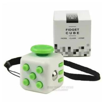 ANGEL Fidget Cube Kickstarter Finger Toys Therapy Mainan Vinyl Desk Stress Relief - Putih Hijau
