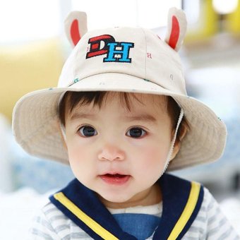 EOZY Kids Baby Boy Girls Cotton Fishing Bucket Hat Infants Letters Printed Sunhat - intl