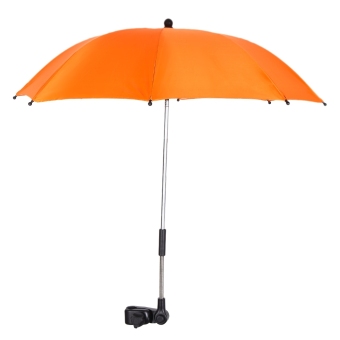 Baby Stroller Pram Pushchair Adjustable Folding Umbrella with Holder (Orange) - intl