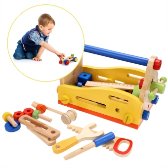 Cyber Arshiner Baby 51 PCS Wooden Multi Functional Nut Combination Toys Building Block Set ( Multicolor ) - intl