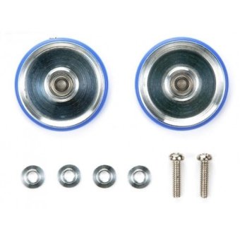 Tamiya 19mm Aluminium Rollers Plastic Rings (Dish Type) - Silver