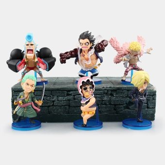 6Pcs/Set One Piece Mini Action Figures Q Ver. The StrawHatsluffy/Zoro/Sanji Figure Toys - intl