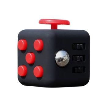 Fidget Cube Kickstarter Finger Toys Therapy Vinyl Desk Stress Relief - Black Red