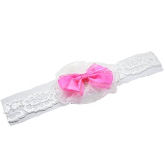 ilovebaby Cute Baby Pink Butterfly Bow Lace Infant Girl Hair Clip Pin Band Headband