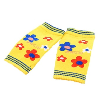 ilovebaby Baby Cute Yellow Flowers Safety Crawling Elbow Knee Pads Protector 1 Pair - intl