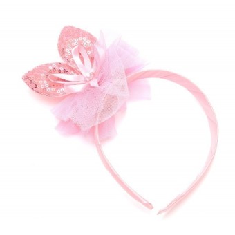 Emily Labels Bunny Ear Headband - Light Pink