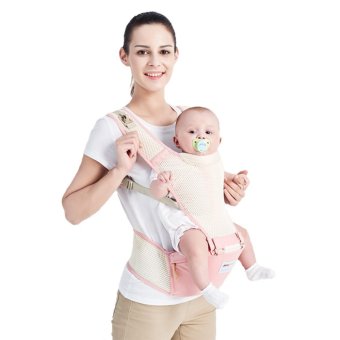 Jerry Baby Multifunction Breathable Baby Backpacks Adjustable Baby Sling Carrier Kids Hip Seat Carrier For All Seasons (Pink) - intl