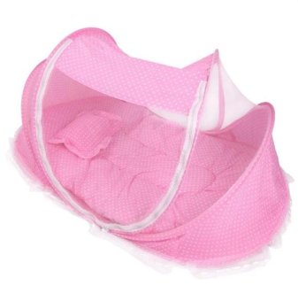 Fengsheng Baby travel cot Portable Baby Crib Mosquito Net Portable Baby Cots for 0-18 Month Baby (Pink) - intl
