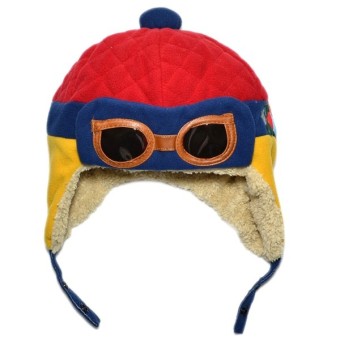 Cocotina Toddler Baby Pilot Glasses Warm Beanie Cap Hat Red