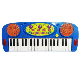 Toylogy Mainan Alat Musik Piano Anak Biru - Electronic Organ Multifunction 3702A - (Blue)