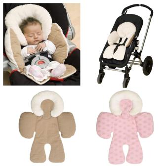 Newborn Newborn Baby Infant Safety Car Seat Stroller Reversible Soft Cushion Pad Liner Mat Head Neck Body Support Pillow Pink / Beige - intl