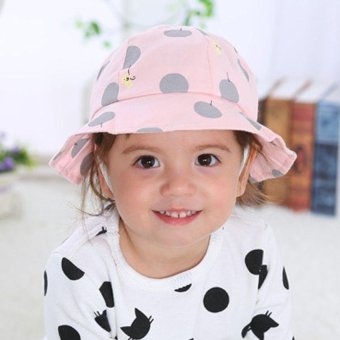 GEMVIE Korean Fashion Baby Kids Summer Cotton Sun Hat Balloon Print Bucket Hat (Pink) - intl