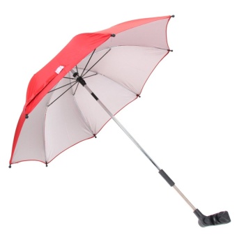 Baby Stroller Pram Pushchair Adjustable Folding Umbrella with Holder (Red) - intl