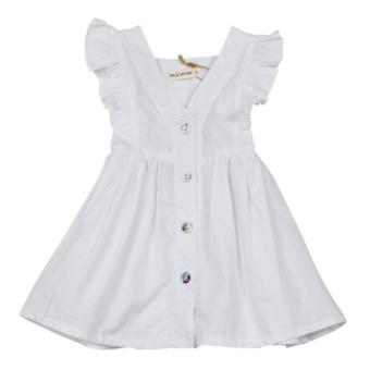 Age 2-6 Girls White Dresses With Large Hemline For Summer YM-MS-351007a (Intl)