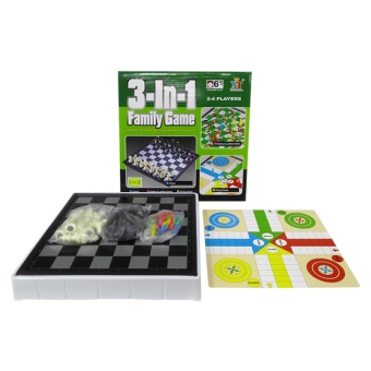 AA Toys Mainan 3 in 1 Family Game - Mainan Catur,Ular Tangga Dan Flaying Chess