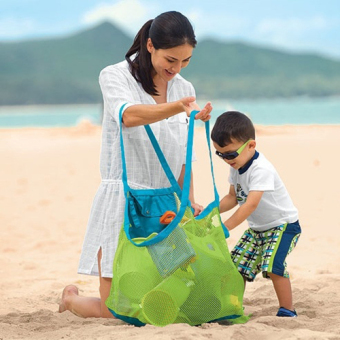 ilovebaby portabel besar bayi mainan pantai pasir pergi membawa tas jinjing jala penyimpanan kotak keranjang - International