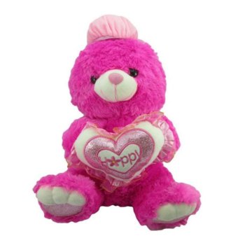 Boneka Bear Love Pink Magenta