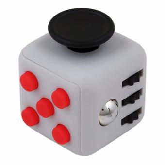 Fidget Cube Kickstarter Finger Toys Kubus Abu Merah - Mainan Penghilang Stres