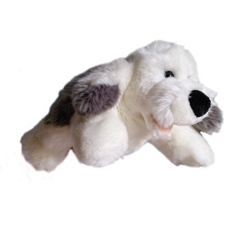 Toylogy Boneka Tangan Hewan Anjing Gembala - SheepDog Puppy Dog Hand Puppet Stuffed Toy (Gray-White)