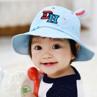 EOZY Kids Baby Boy Girls Cotton Fishing Bucket Hat Infants Letters Printed Sunhat - intl