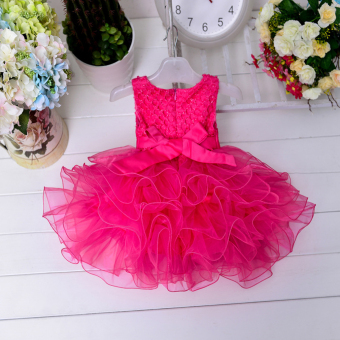 O Bayi Perempuan Pernikahan Gaun Princess Renda Manik-Manik Berlapis-Lapis Gaun Pesta Bunga. >>>>