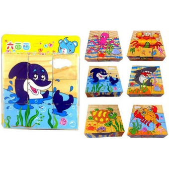 Kayla Org Mainan Edukasi Puzzle 6 in 1 Binatang Laut