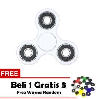 ANGEL Fidget Spinner Hand Toys Mainan Tri-Spinner EDC Ceramic Ball Focus Games - Putih + Free 3 Fidget Spinner