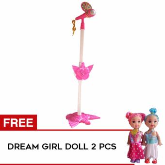 Toylogy Buy 1 Get 1 Mainan Anak Microphone The Super Voice - Pink And Toylogy My Dream Girl Doll Set 7072C - 2 Pcs