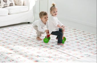 Foldaway Playmat PVC Grand Mat 2 Sisi - Hello Robot & Scandia - 230 x 140 x 1.4 cm
