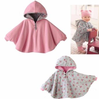 ilovebaby Baby Girl Reversible Hooded Cloak Poncho Jacket Outwear Coat Costume 0-3Year Pink (Intl) - intl