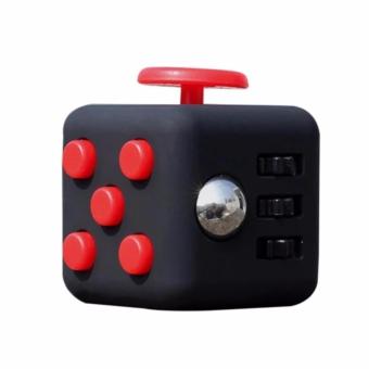 Murah Meriah Mainan Fidget Cube Therapy Toys - Hitam Merah