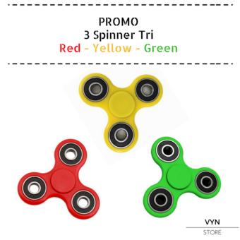 Fidget Spinner Tri Spinner 3 Pcs Hand Spinner Fidget Toys - Merah Kuning Hijau