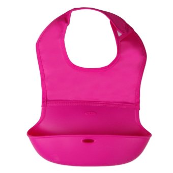 360DSC Kids Baby Infant Health Silicone Candy Color Waterproof 3D Bib Feeding Shield - Rosy M - Intl