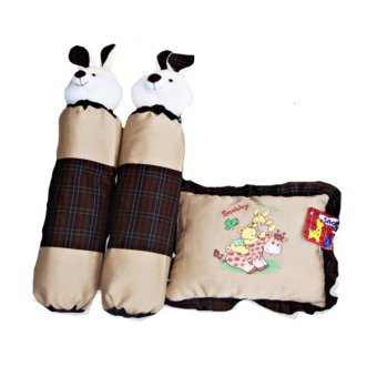 snobby bantal guling set print aplikasi boneka coklat snobby bantal guling set print aplikasi boneka coklat