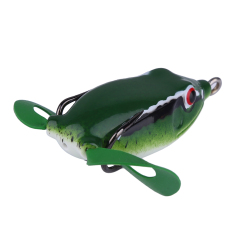 40 / 55mm Soft Topwater Fishing Ray Frog Lures Bass Baits Crankbaits Tackles Hooks- Green + White (Intl)