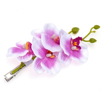 Ai Home Bohemia Flower Hair Clip Women Hairpin Bridal Party Hair Accessories (White+Purple) - intl