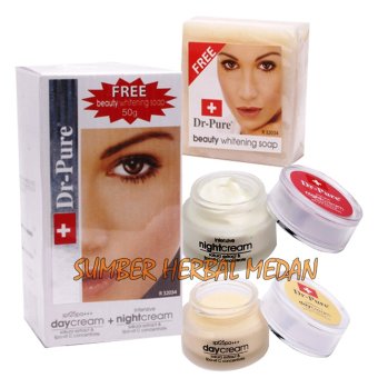 Dr Pure Paket Whitening Cream Plus Sabun Dr.Pure Original - 3 Item
