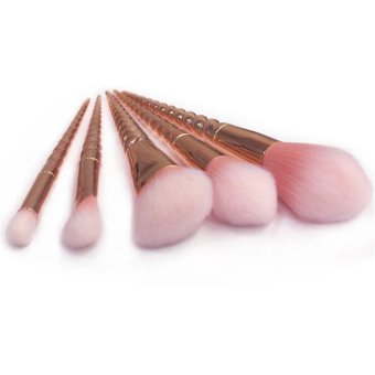 Ai Home 5pcs Unicorn Thread Plating Shank Makeup Cosmetic Brushes Set (Gold) - intl