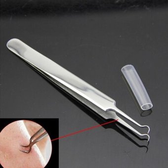 Ai Home Stainless Steel Face Skin Cleaner Blackhead Curved Acne Clip (Silver) - intl