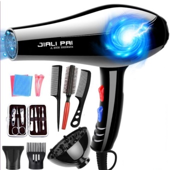 High Quality JIALI 3000W 220V 5-speed Hair Dryer Blue Light Anion Ceramic Ionic Fast Styling Blow Dryer AC Motor Salon&Home Use Hair Drier +Hair tools (Black) - intl
