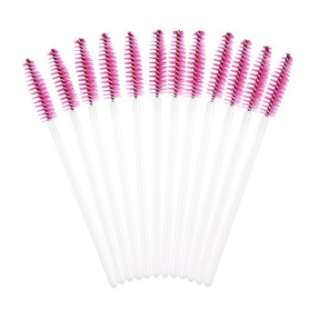50pcs Disposble Eyelash Brush Mascara Wands Makeup Cosmetic Tool Hot Pink - intl