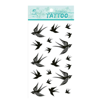Velishy Temporary Tattoo Stickers Swallow Bird Flash Waterproof 2pcs