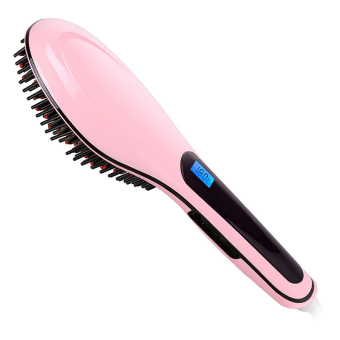 LCD Electric Hair Straightener Comb Iron Brush Auto Fast Hair Massager Tools AU Plug