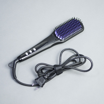 Anion LCD Temperature Display Electric Hair Straightener Massager Comb Brush Control 30second fast heating - intl