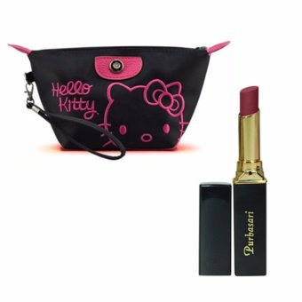 Purbasari Lipstick Color Matte 82 Free Alisha Tas Kosmetik Mini 206-Hitam